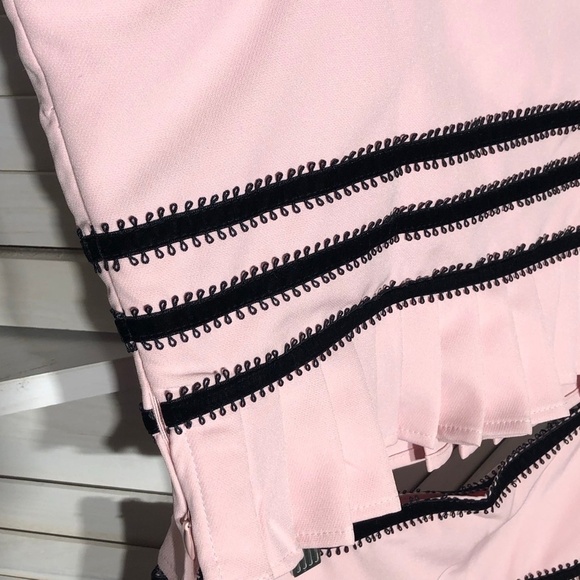 Forever 21 Two Tone Bow Cropped Top Pleated Skirt Pink Black M - Picture 9 of 16